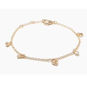 Coach Demure Heart Charm Bracelet 14K Gold Plated